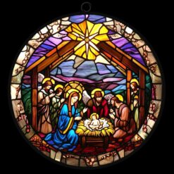 Nativity Scene Suncatcher Handmade Religious Window Decor Unique Gift for Christmas and Spiritual Celebrations, Spiritual Window Art