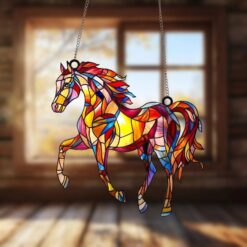 Horse Suncatcher Handmade Equestrian Window Decor Unique Gift for Horse Lovers and Animal Enthusiasts, Handmade Horse Suncatcher