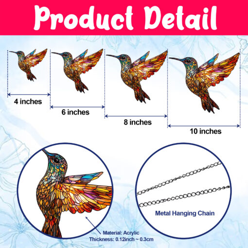 Hummingbird Suncatcher Handmade Nature Inspired Window Decor Unique Gift for Bird Lovers and Garden Enthusiasts Perfect for Home Decoration, Nature-Inspired Window Art