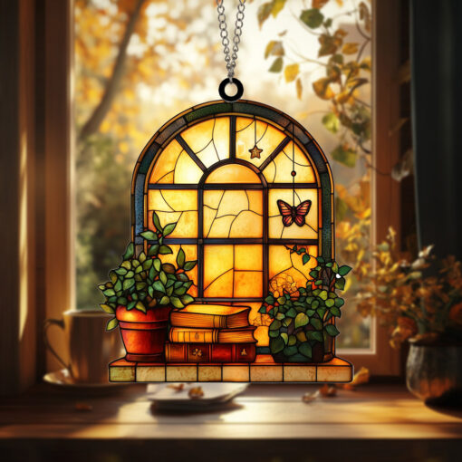 Windowsill Suncatcher Handmade Elegant Window Decor Unique Gift for Nature and Home Lovers Perfect for Brightening Any Room, Handmade Windowsill Suncatcher