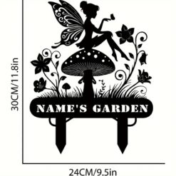 Fairy Metal Garden Sign for Whimsical Outdoor Decor Durable Weatherproof Decoration for Fairy Gardens Patios and Pathways, Enchant your garden with our fairy metal sign
