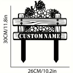 Fruit Farm Metal Garden Sign for Outdoor Decor Durable Weatherproof Decoration for Fruit Lovers and Farm-Themed Gardens, Bring a touch of farm charm with this fruit farm metal garden sign