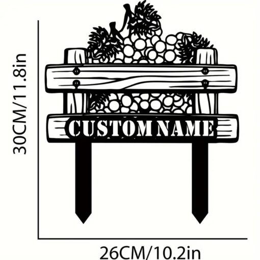 Fruit Farm Metal Garden Sign for Outdoor Decor Durable Weatherproof Decoration for Fruit Lovers and Farm-Themed Gardens, Bring a touch of farm charm with this fruit farm metal garden sign