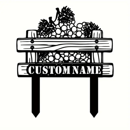 Fruit Farm Metal Garden Sign for Outdoor Decor Durable Weatherproof Decoration for Fruit Lovers and Farm-Themed Gardens, Bring a touch of farm charm with this fruit farm metal garden sign