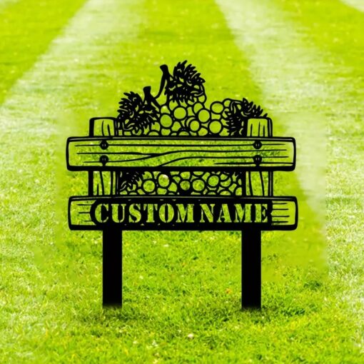 Fruit Farm Metal Garden Sign for Outdoor Decor Durable Weatherproof Decoration for Fruit Lovers and Farm-Themed Gardens, Bring a touch of farm charm with this fruit farm metal garden sign