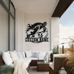 Metal Sea Turtle Sign for Coastal Wall Decor Customizable Ocean-Themed Art Perfect Gift for Sea Life Lovers and Beach House Decorations, Beach House Decoration